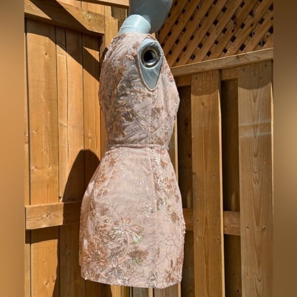 🆕 BRONX & BANCO 🧿 NWOT Violet Mini Dress, Gold & Champagne Sequin - Sz L US 8 - Picture 8 of 15